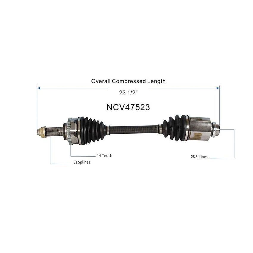 GSP NCV47523 95-02 Mazda Millenia CV Axle Assembly  - Front Right