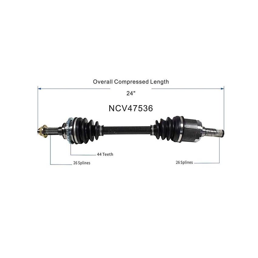 GSP NCV47536 Mazda (1.6, 1.8, 2.0) CV Axle Assembly  - Front Left
