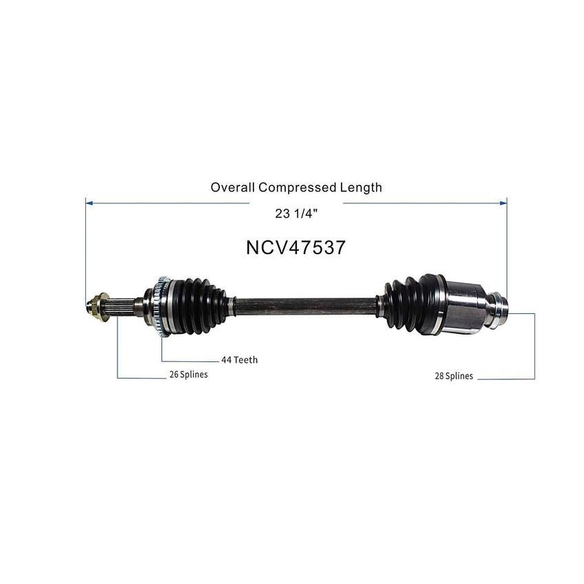 GSP NCV47537 Ford, Mazda (1.6, 1.8, 2.0) CV Axle Assembly  - Front Right