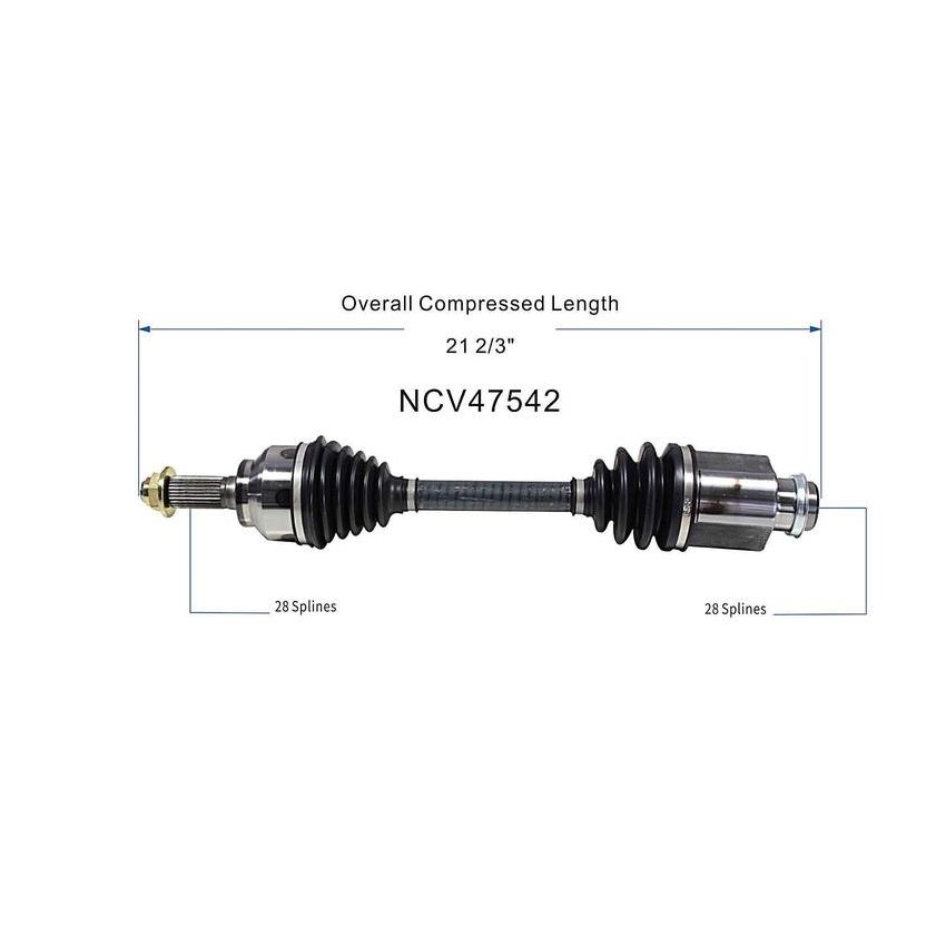 GSP NCV47542 Mazda (2.0, 2.3, 2.5) CV Axle Assembly  - Front Right