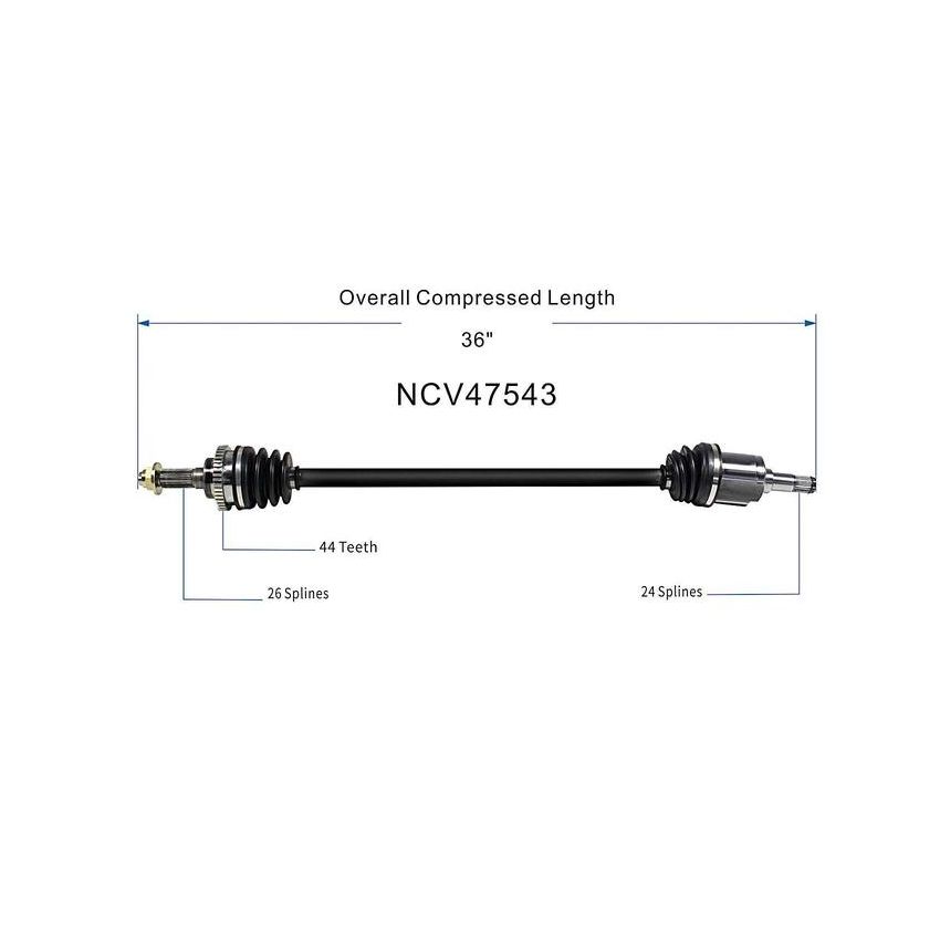 GSP NCV47543 Mazda (1.5, 1.6) CV Axle Assembly  - Front Right