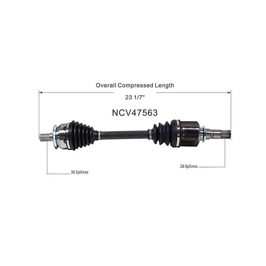 GSP NCV47563 04-05 Mazda 3 (2.0, 2.3) CV Axle Assembly  - Front Left