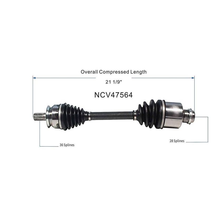 GSP NCV47564 04-05 Mazda 3 CV Axle Assembly  - Front Right