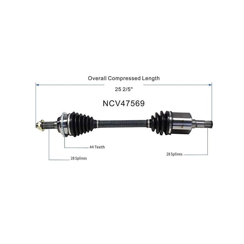 GSP NCV47569 Ford, Mazda, Mercury (2.3) CV Axle Assembly  - Front Left