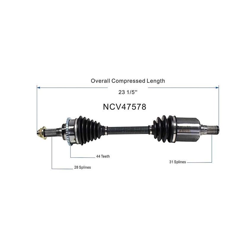 GSP NCV47578 Ford, Lincoln, Mazda, Mercury... (3.0) CV Axle Assembly  - Front Left