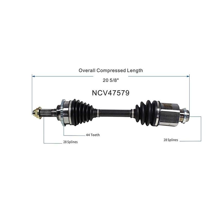 GSP NCV47579 Ford, Lincoln, Mercury (3.0) CV Axle Assembly  - Front Right