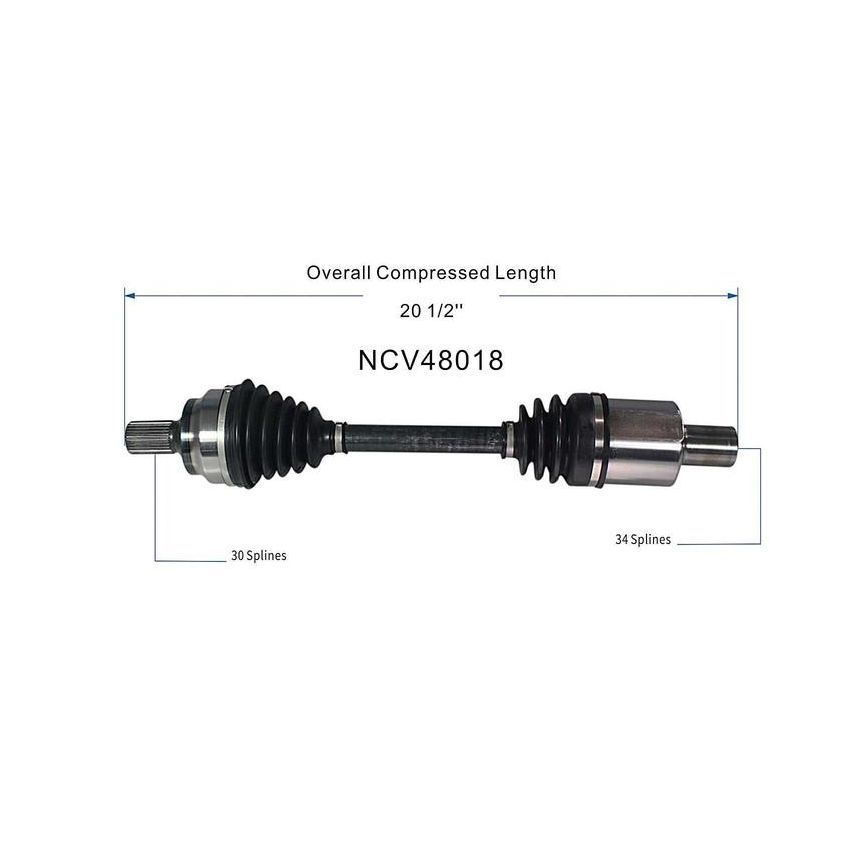 GSP NCV48018 Mercedes-Benz CV Axle Assembly  - Front Left