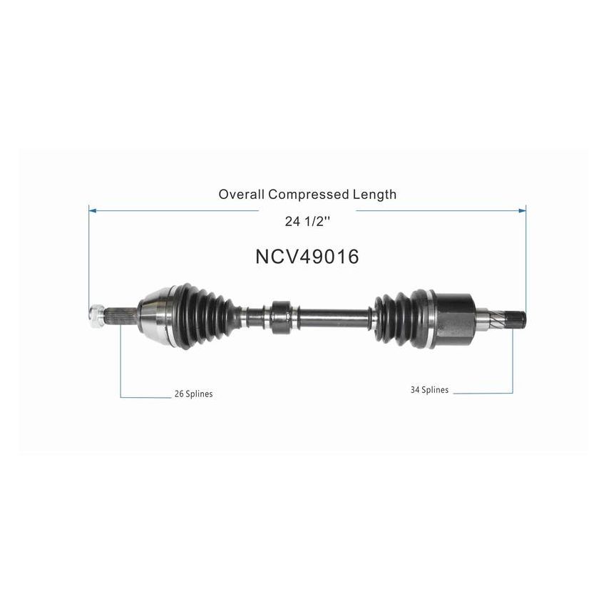 GSP NCV49016 Mini CV Axle Assembly  - Front Left