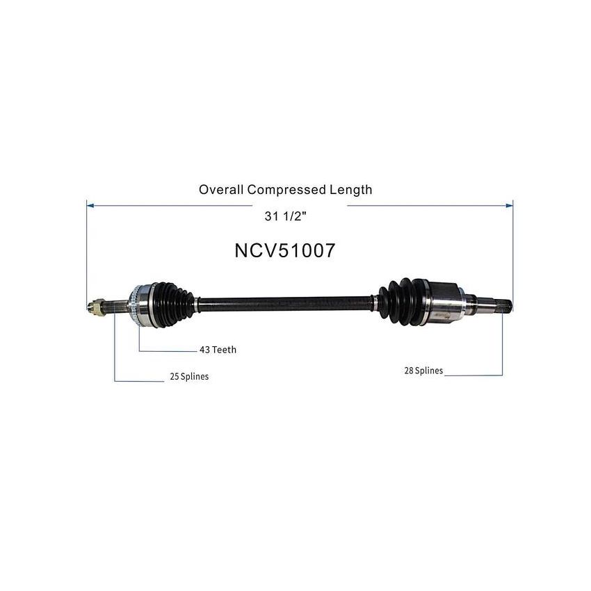 GSP NCV51007 04-11 Mitsubishi Endeavor (AWD) CV Axle Assembly  - Rear Left