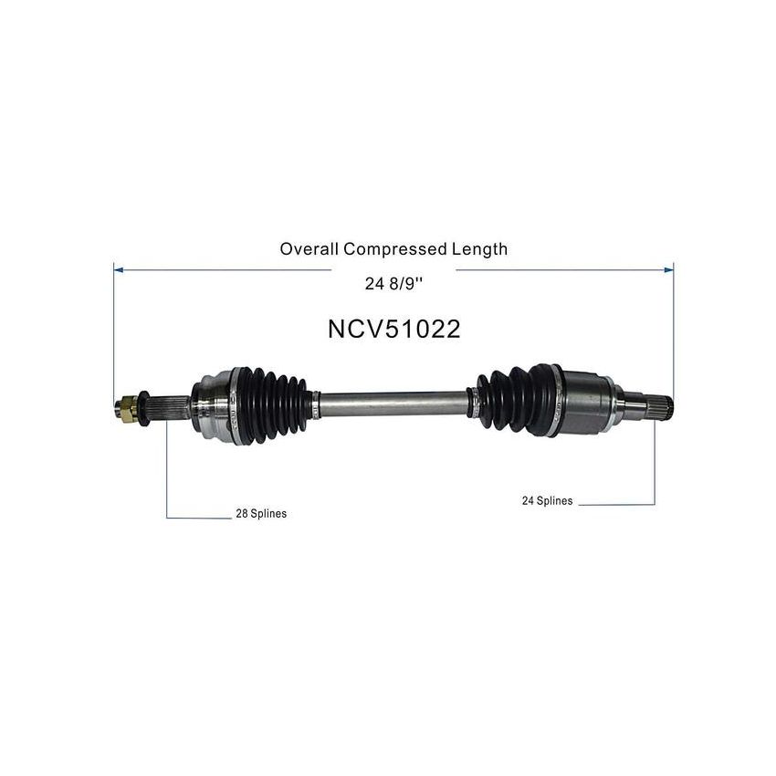 GSP NCV51022 08-17 Mitsubishi Lancer CV Axle Assembly  - Front Left