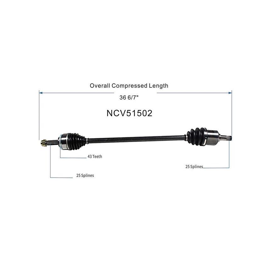 GSP NCV51502 97-02 Mitsubishi Mirage (1.8) CV Axle Assembly  - Front Right