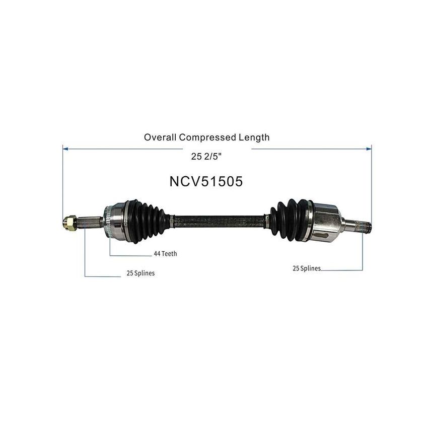 GSP NCV51505 Hyundai, Kia (2.0) CV Axle Assembly  - Front Left