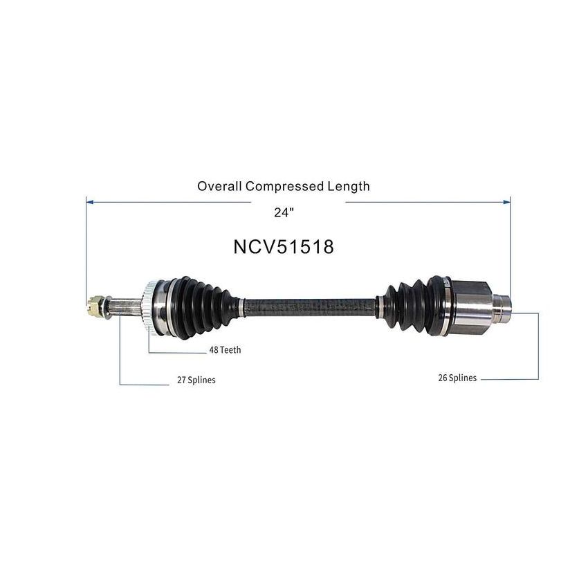 GSP NCV51518 05-07 Hyundai Tucson (2.0 - 4WD) CV Axle Assembly  - Front Right