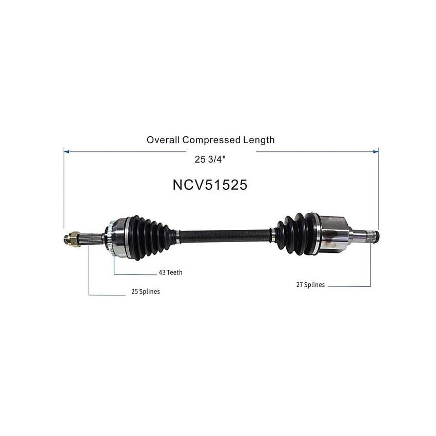 GSP NCV51525 Chrysler, Dodge, Mitsubishi (2.4) CV Axle Assembly