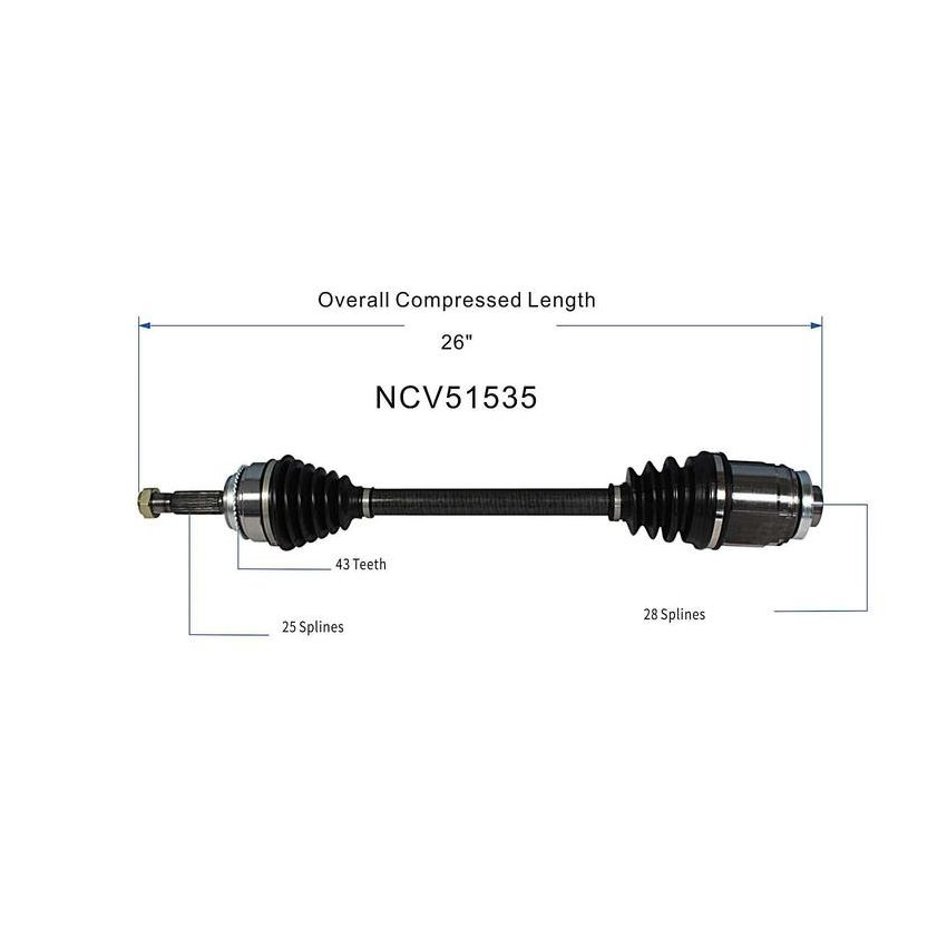 GSP NCV51535 04-06 Mitsubishi Lancer (2.4) CV Axle Assembly  - Front Right