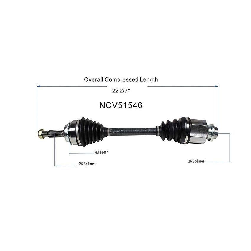 GSP NCV51546 03-06 Mitsubishi Outlander (AWD) CV Axle Assembly  - Front Left
