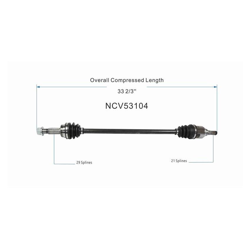 GSP NCV53104 15-24 Nissan Murano CV Axle Assembly  - Rear