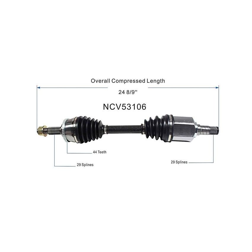 GSP NCV53106 INFINITI, Nissan CV Axle Assembly  - Front Left