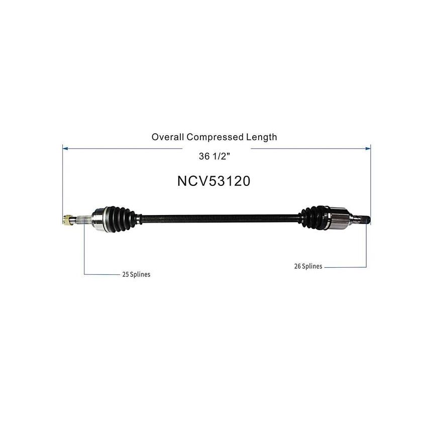 GSP NCV53120 Nissan CV Axle Assembly  - Front Right