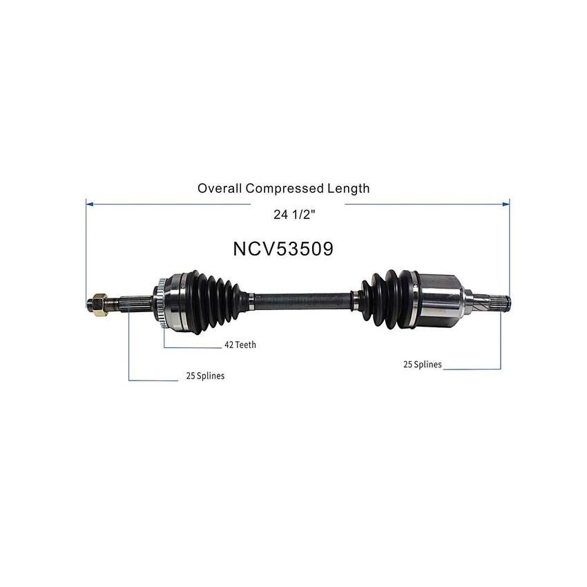 GSP NCV53509 Nissan (1.6, 1.8, 2.0) CV Axle Assembly  - Front Left