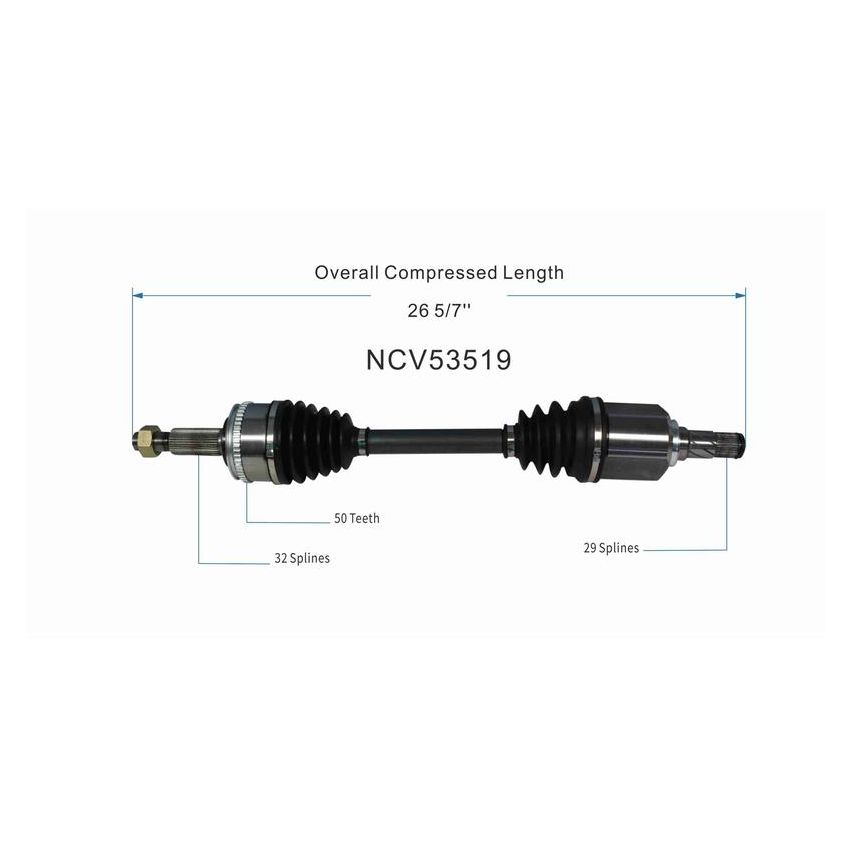 GSP NCV53519 Mercury, Nissan CV Axle Assembly  - Front Left