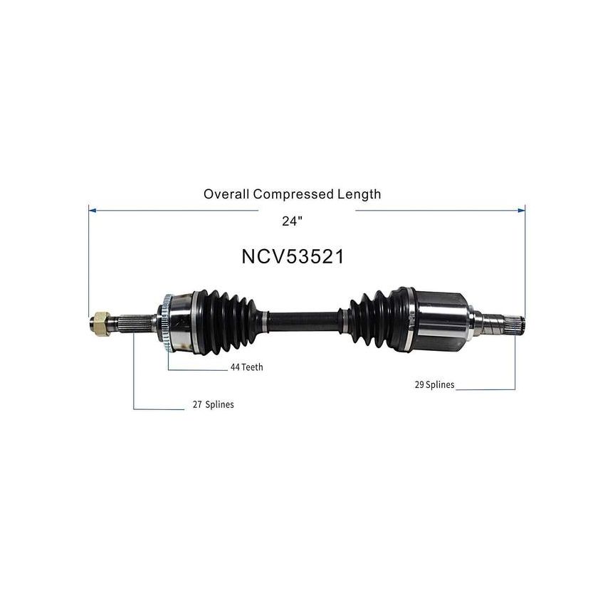 GSP NCV53521 93-97 Nissan Altima CV Axle Assembly  - Front Left