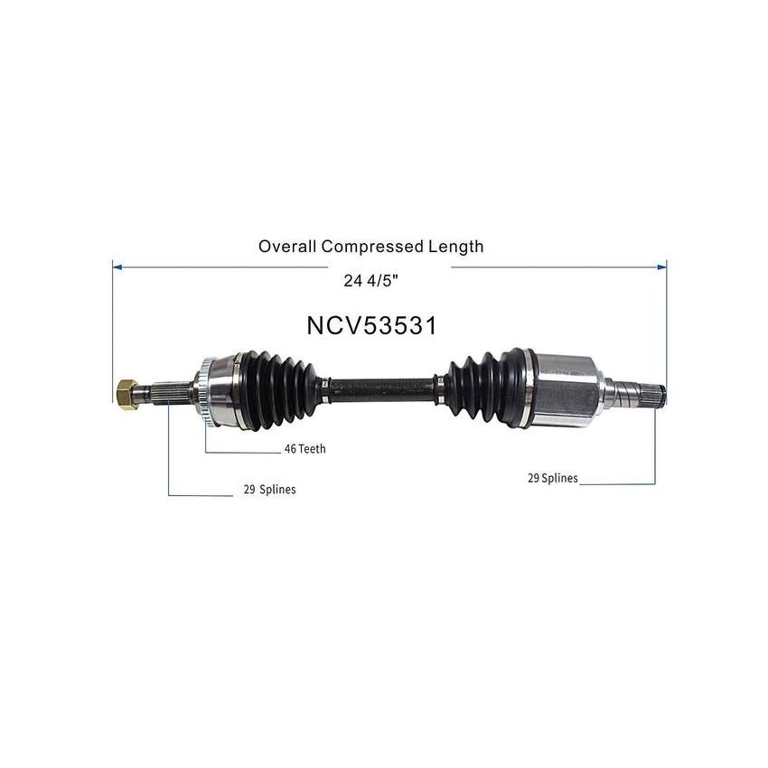 GSP NCV53531 INFINITI, Nissan CV Axle Assembly  - Front Left
