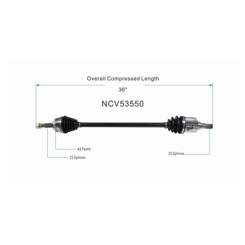 GSP NCV53550 Nissan (1.6) CV Axle Assembly  - Front Right