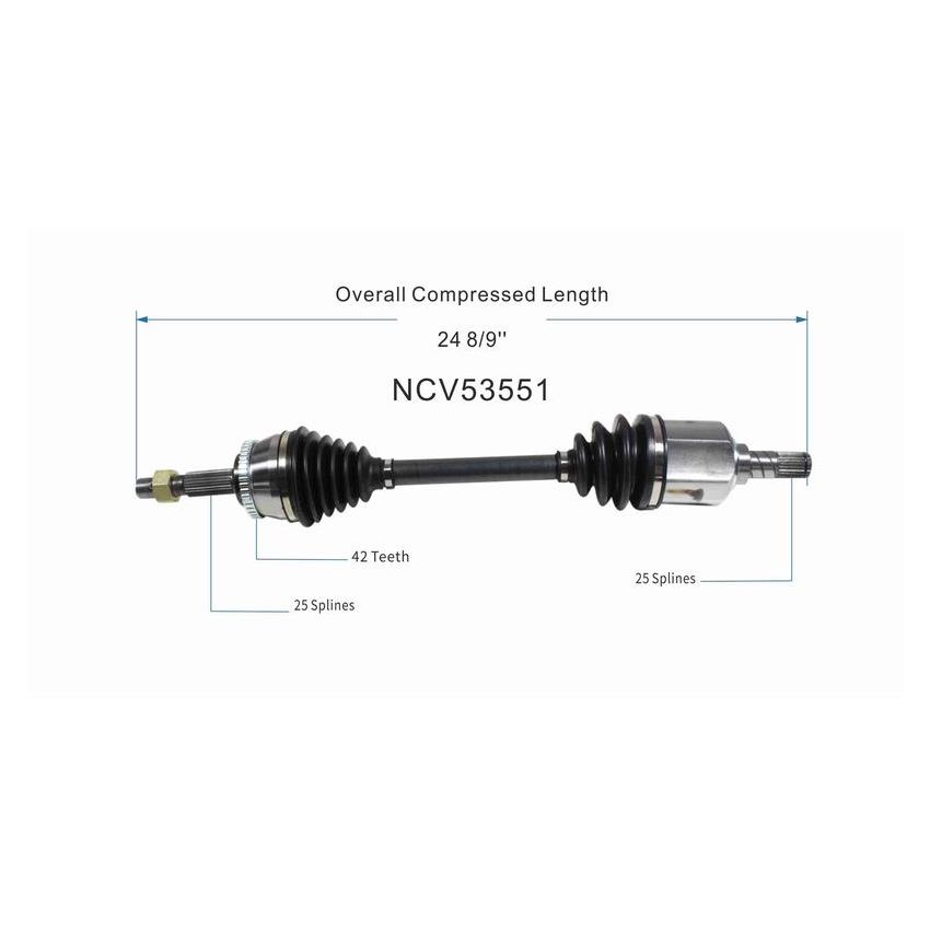 GSP NCV53551 00-01 Nissan Sentra (2.0) CV Axle Assembly  - Front Left
