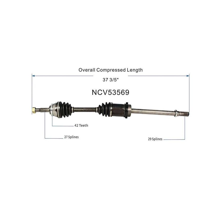 GSP NCV53569 02-06 Nissan Sentra (2.5) CV Axle Assembly  - Front Right