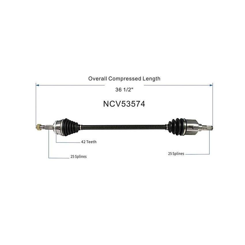 GSP NCV53574 00-06 Nissan Sentra (1.8) CV Axle Assembly  - Front Right