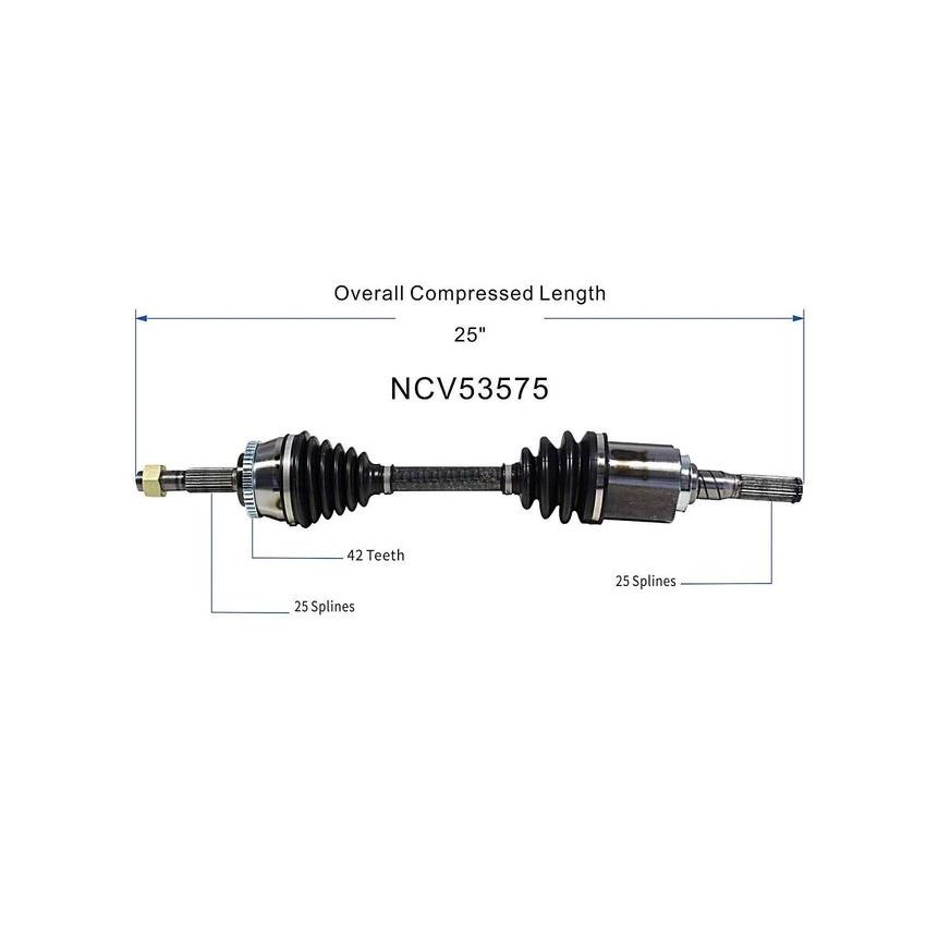 GSP NCV53575 00-01 Nissan Sentra (2.0) CV Axle Assembly  - Front Left