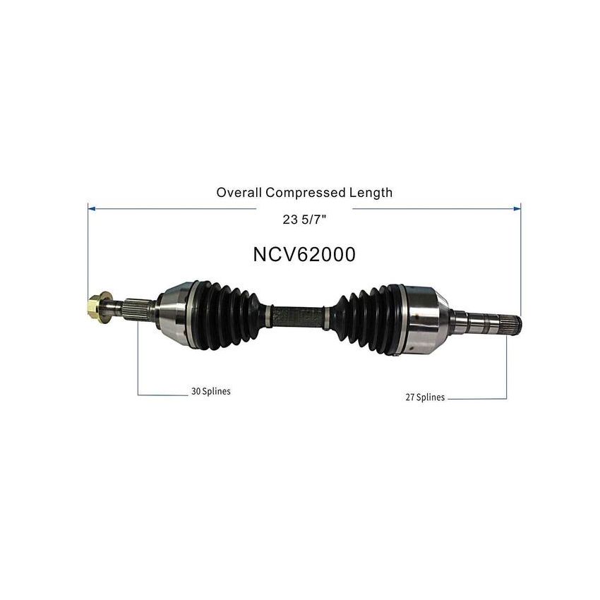 GSP NCV62000 Cadillac, Saab (2.0) CV Axle Assembly  - Front