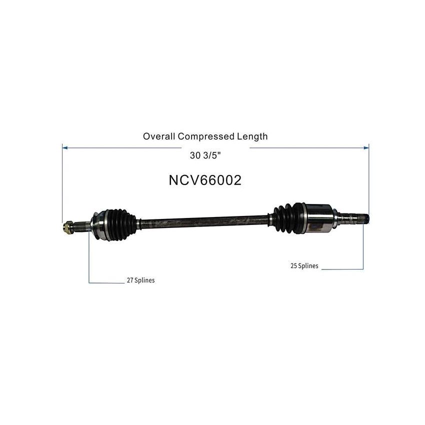 GSP NCV66002 Subaru CV Axle Assembly  - Front