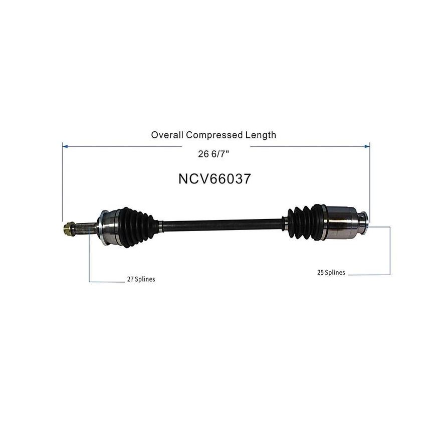 GSP NCV66037 Subaru (1.8, 2.2, 2.5 - AWD) CV Axle Assembly  - Front