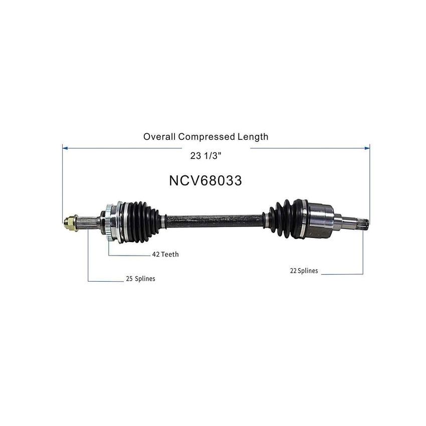 GSP NCV68033 Suzuki (1.8) CV Axle Assembly  - Front Left