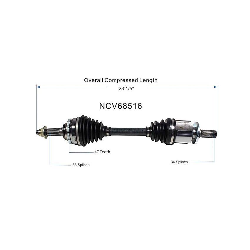 GSP NCV68516 Chevrolet, Suzuki CV Axle Assembly  - Front Left