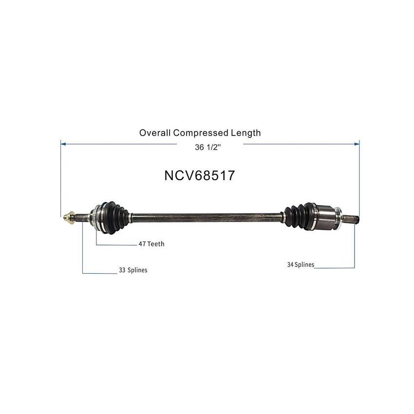 GSP NCV68517 Chevrolet, Suzuki CV Axle Assembly  - Front Right
