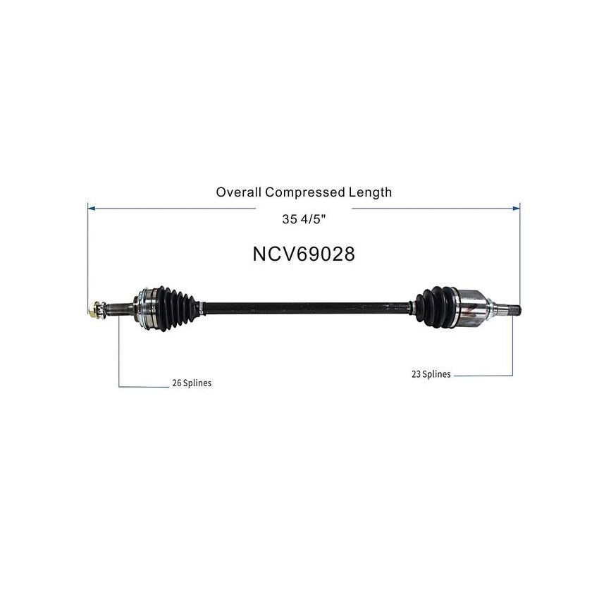 GSP NCV69028 Geo, Toyota (Coupe - FWD) CV Axle Assembly  - Front Right