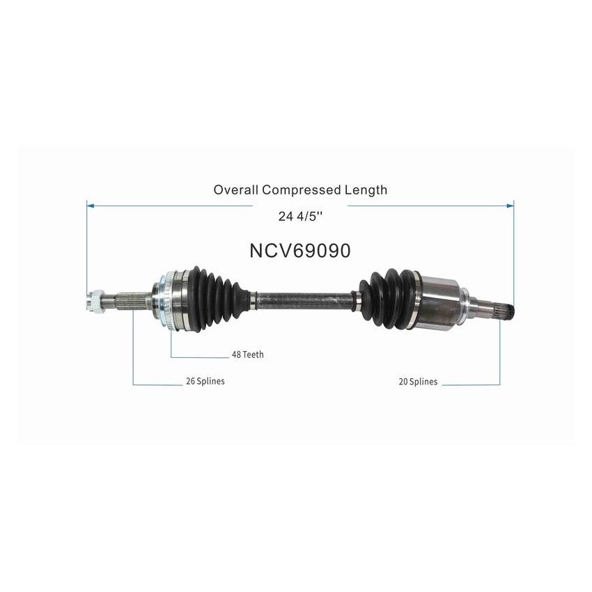GSP NCV69090 Toyota (FWD) CV Axle Assembly  - Front Left