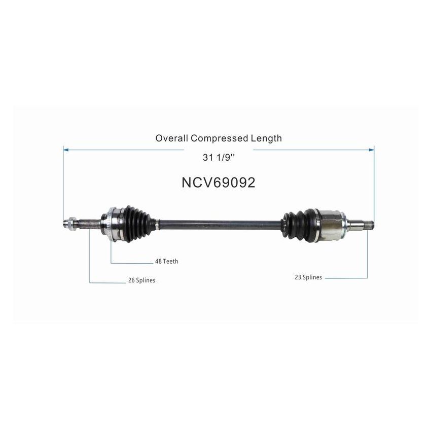 GSP NCV69092 Lexus, Toyota (2.4, 3.3) CV Axle Assembly  - Rear