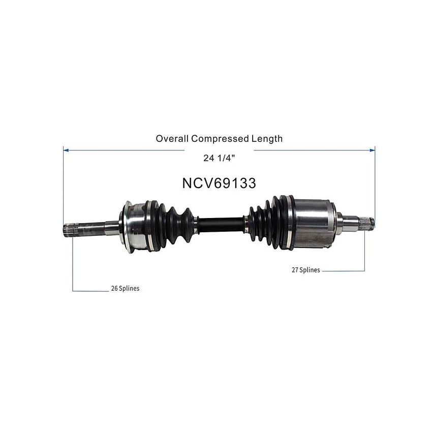 GSP NCV69133 95-00 Toyota Tacoma CV Axle Assembly  - Front