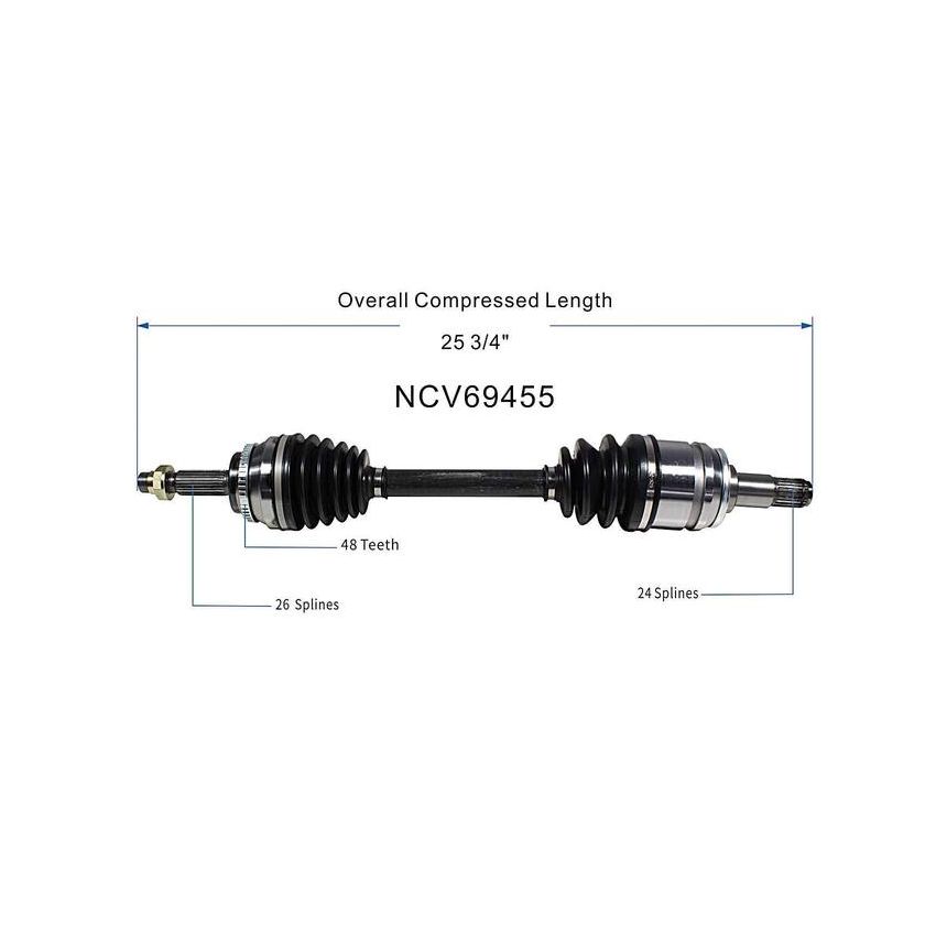 GSP NCV69455 07-11 Toyota Camry (2.4) CV Axle Assembly  - Front Left