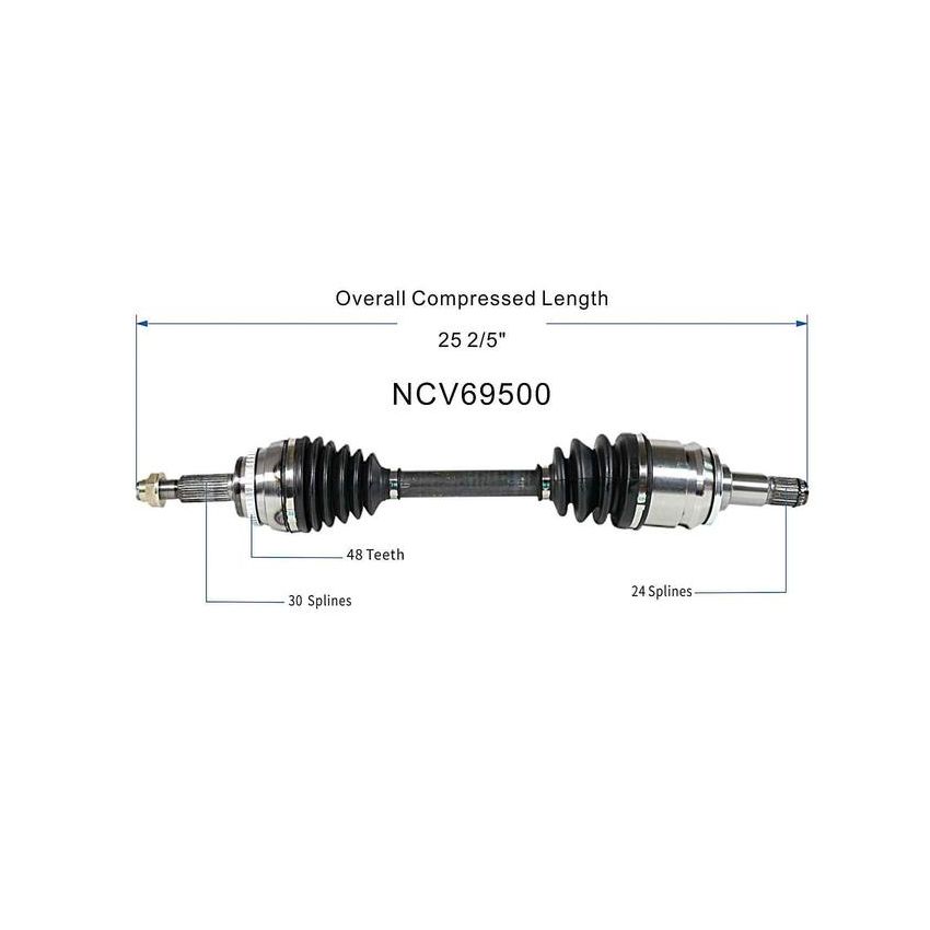 GSP NCV69500 Lexus, Toyota (3.0, 3.3 - FWD) CV Axle Assembly  - Front Left