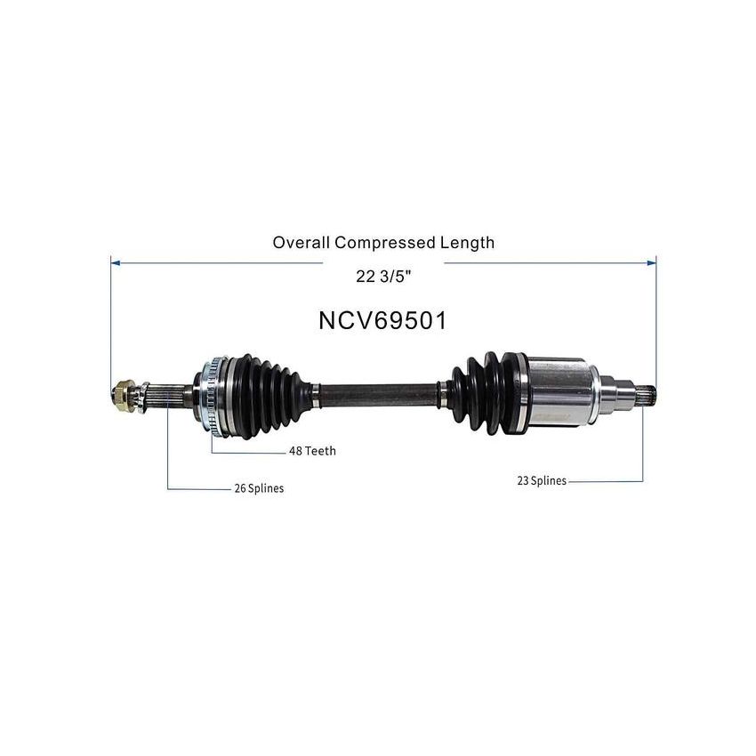 GSP NCV69501 Toyota (Sedan/Wagon - 4WD/AWD/FWD) CV Axle Assembly  - Front Left