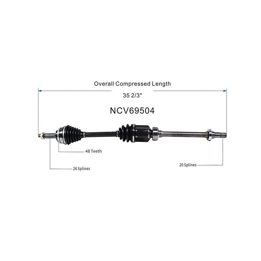 GSP NCV69504 00-05 Toyota Celica CV Axle Assembly  - Front Right