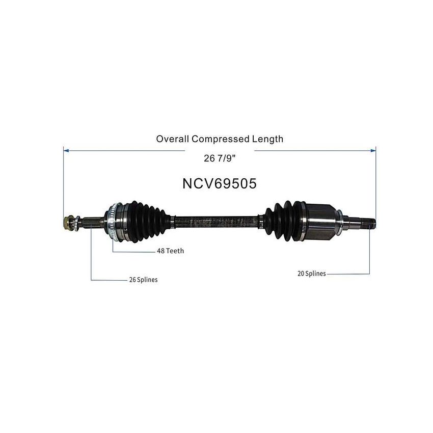 GSP NCV69505 Toyota (2.2) CV Axle Assembly  - Front Left