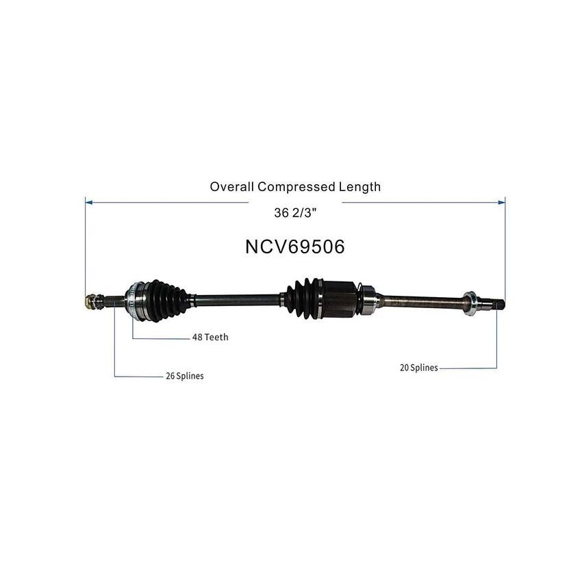GSP NCV69506 Toyota (2.2) CV Axle Assembly  - Front Right