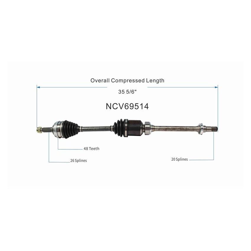 GSP NCV69514 Toyota (FWD) CV Axle Assembly  - Front Right