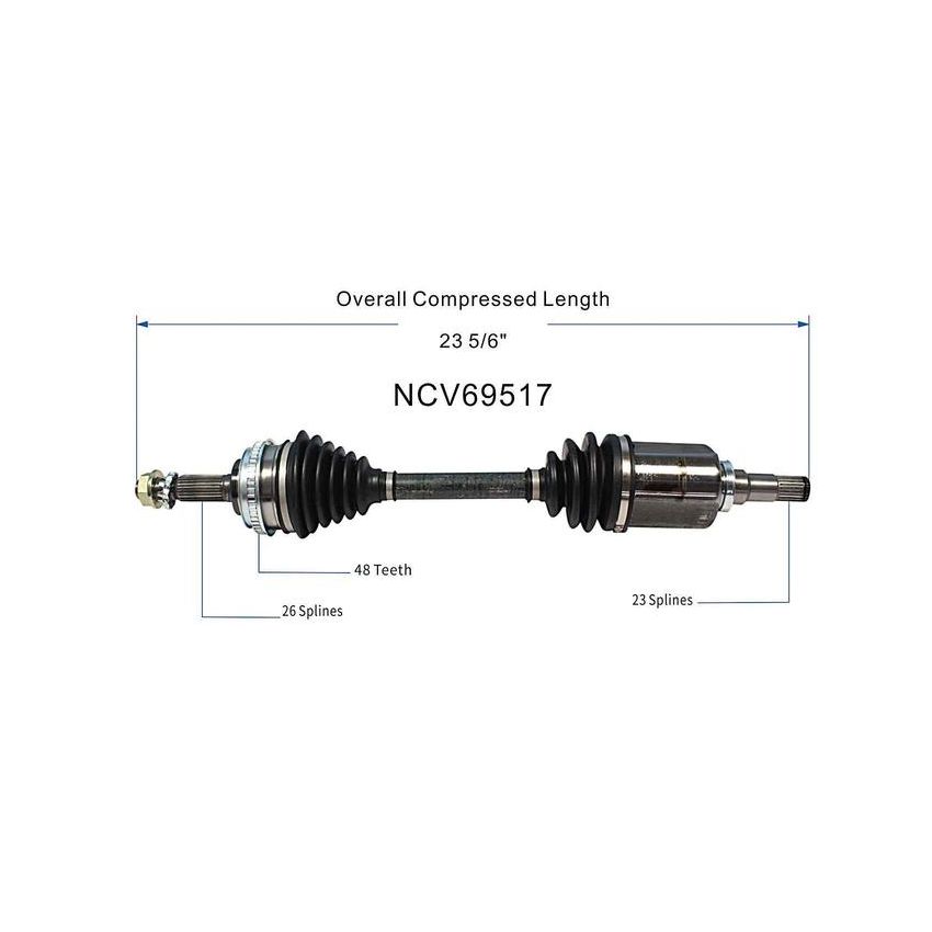 GSP NCV69517 Chevrolet, Geo, Toyota CV Axle Assembly  - Front Left